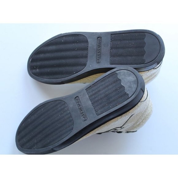 BALENCIAGA Craquelé High-Top Calfskin Leather Sneaker Off White Size FR 37 - Picture 6 of 11